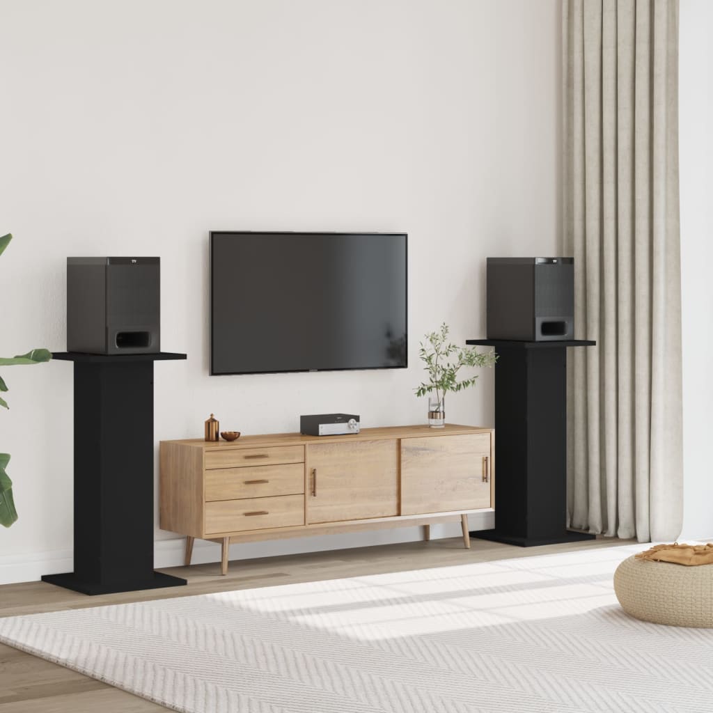 Speaker Stands 2 Pieces Black 30x30x95 cm Engineered Wood
