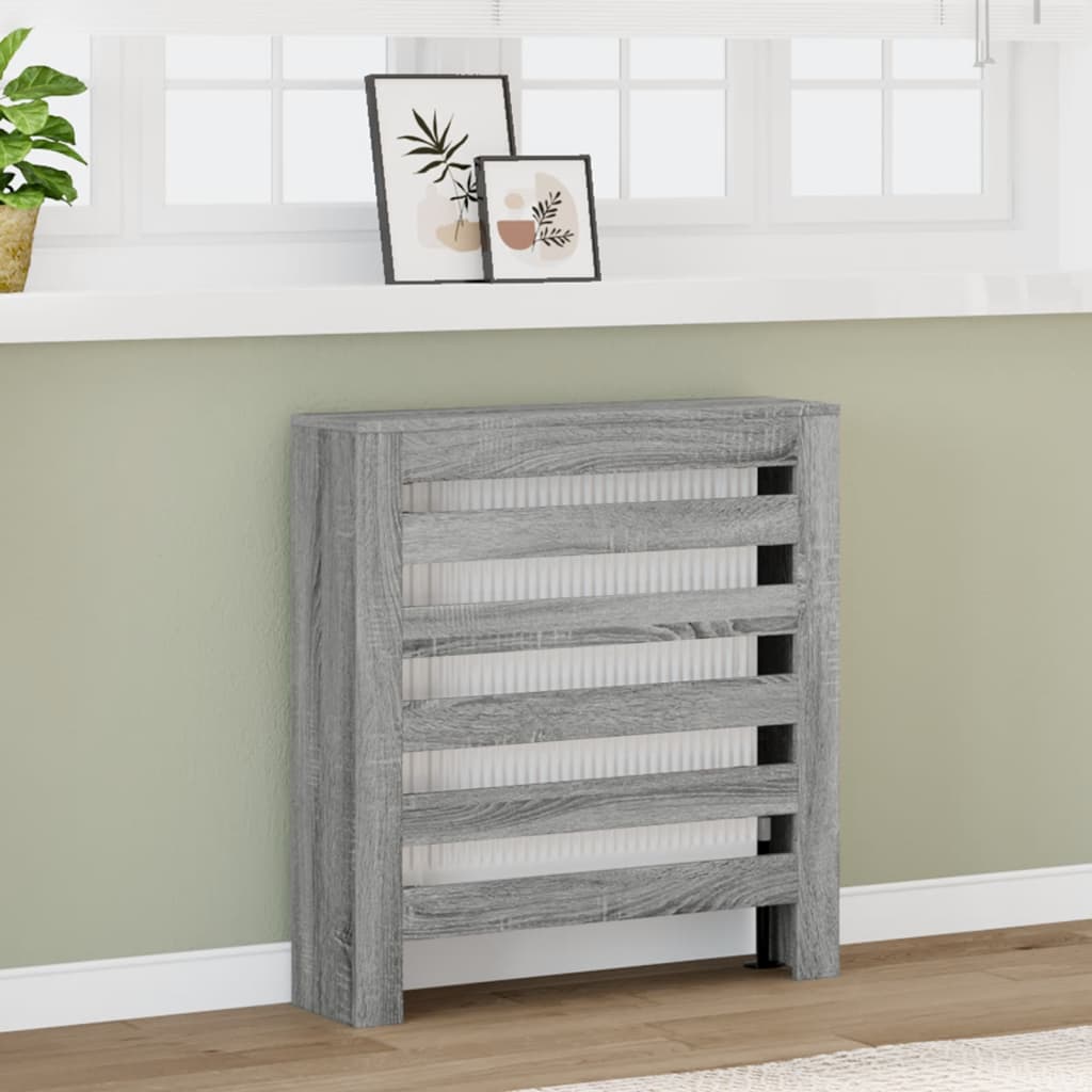 Radiator Cover Grey Sonoma 78x20x82 cm Engineered Wood