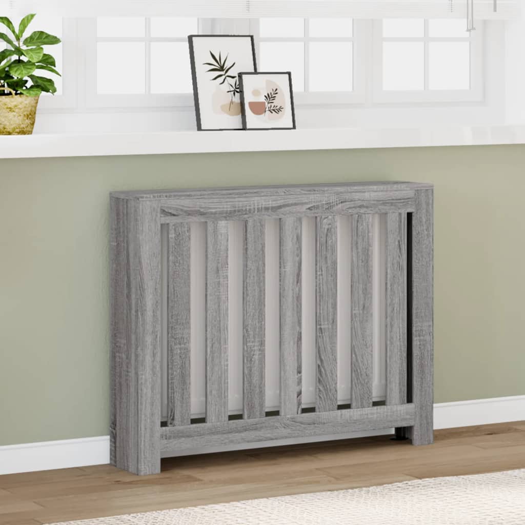 Radiator Cover Grey Sonoma 104x20x82 cm Engineered Wood