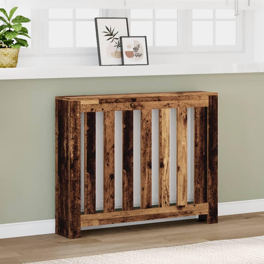 Radiator Cover Old Wood 104x20x82 cm Engineered Wood