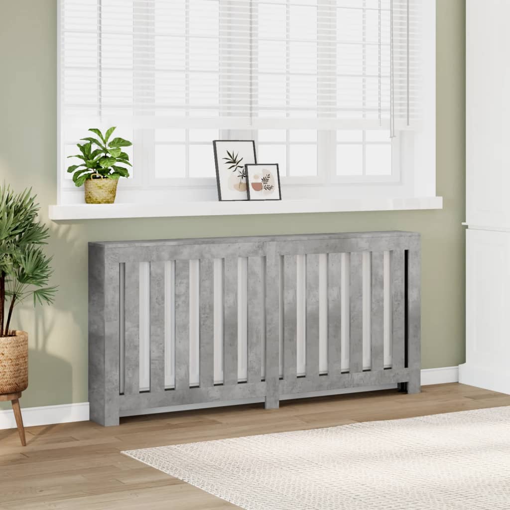 Radiator Cover Concrete Grey 175x20x82 cm Engineered Wood