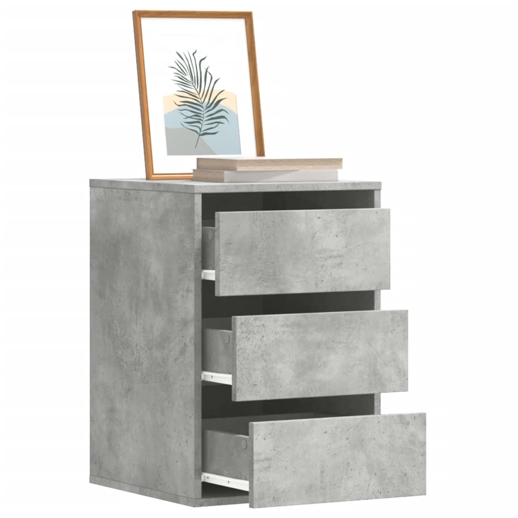 FEWISH Grey Chest of Drawers - Small-sized, 3 Drawers
