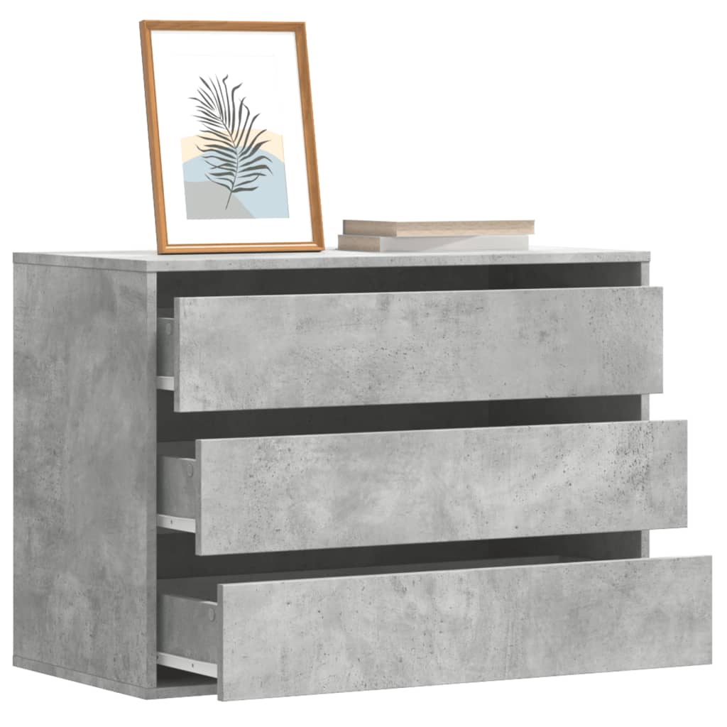 FEWISH Grey Chest of Drawers - Medium-sized, 3 Drawers