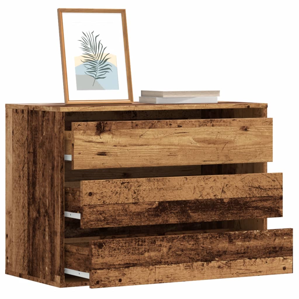 TOFU Oak Finish Chest of Drawers - Medium-sized, 3 Drawers