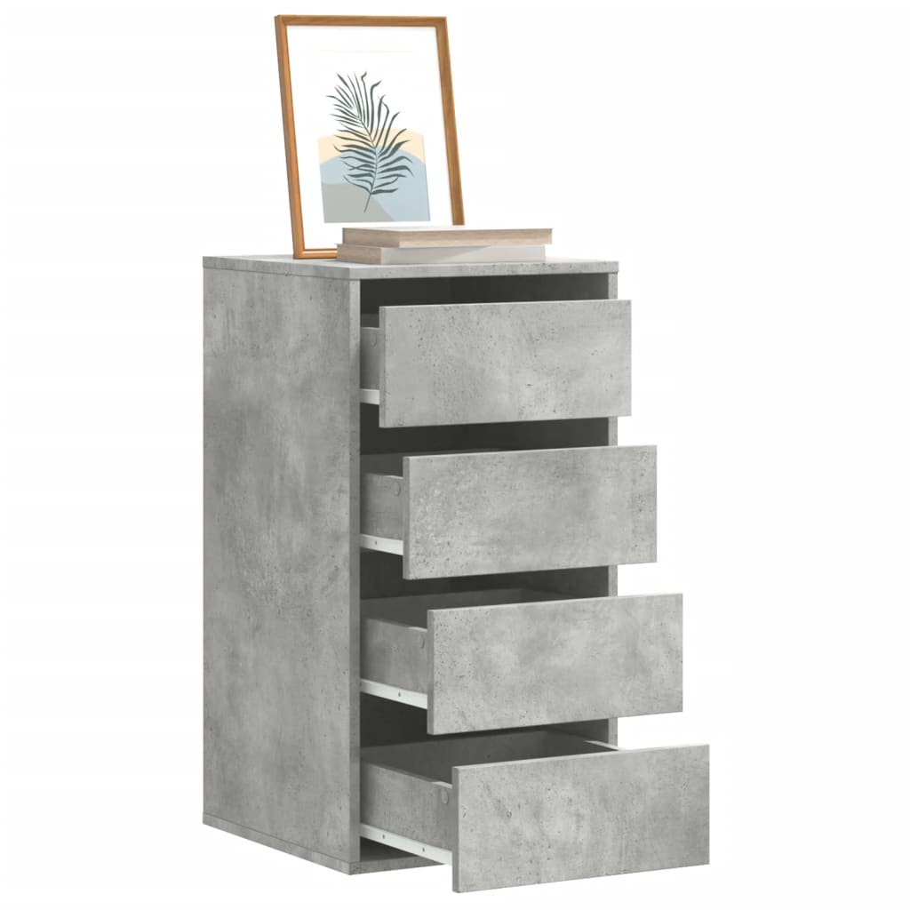 HUNZA I Grey Chest of Drawers - Tallboy, Medium-sized, 4 Drawers