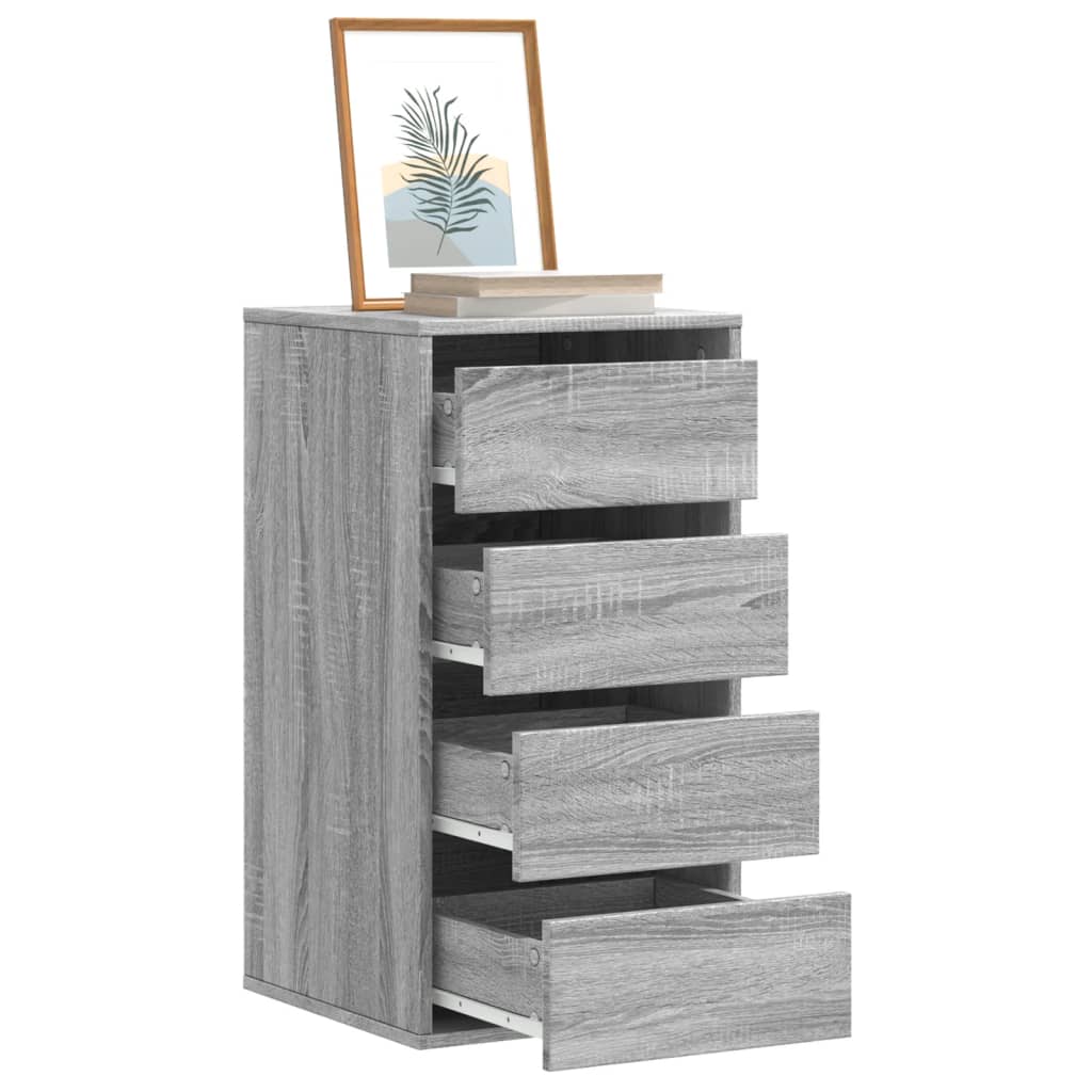 HUNZA Grey Chest of Drawers - Tallboy, Medium-sized, 4 Drawers