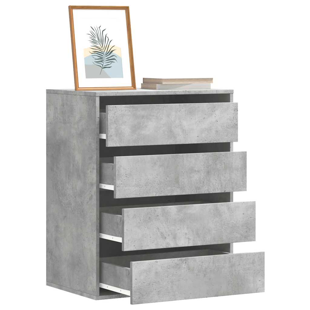 FEWISH Grey Chest of Drawers - Small-sized, 4 Drawers