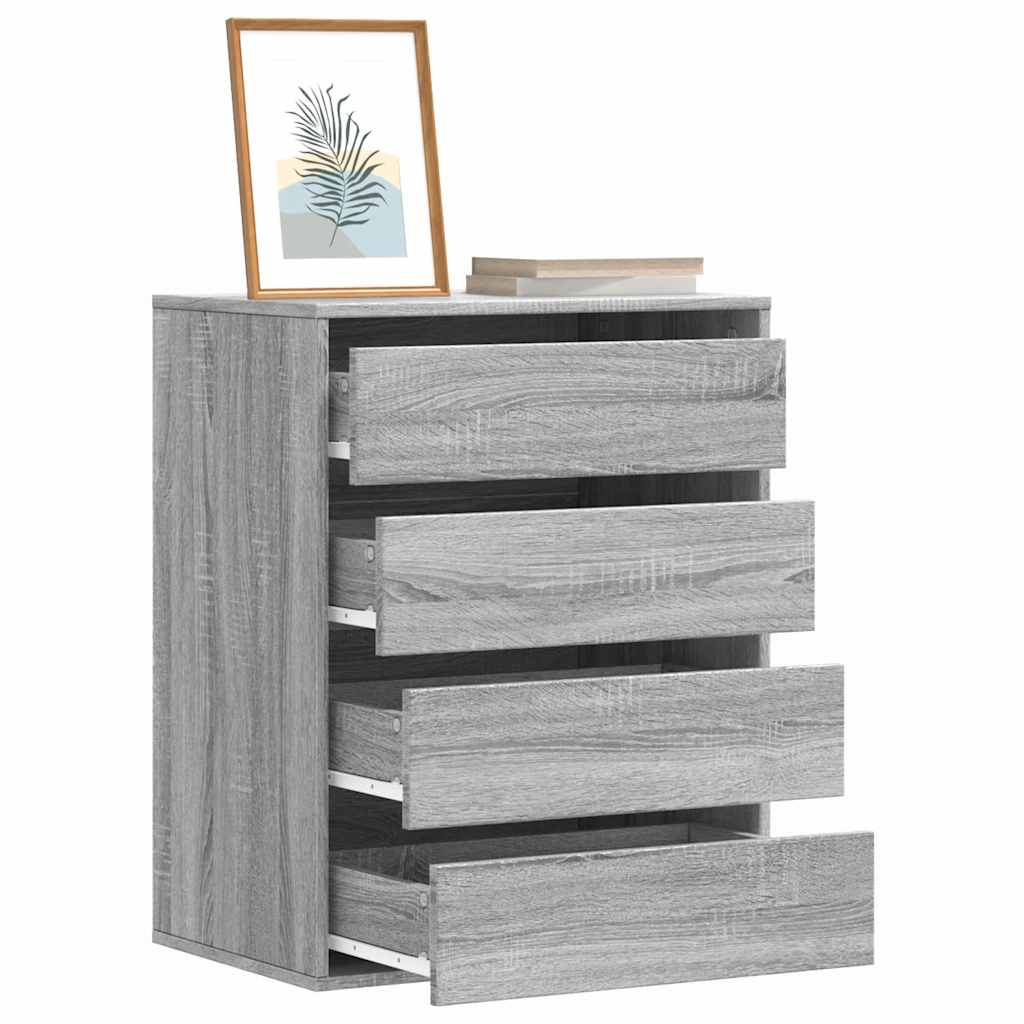 OPLASH Grey Chest of Drawers - Medium-sized, 4 Drawers