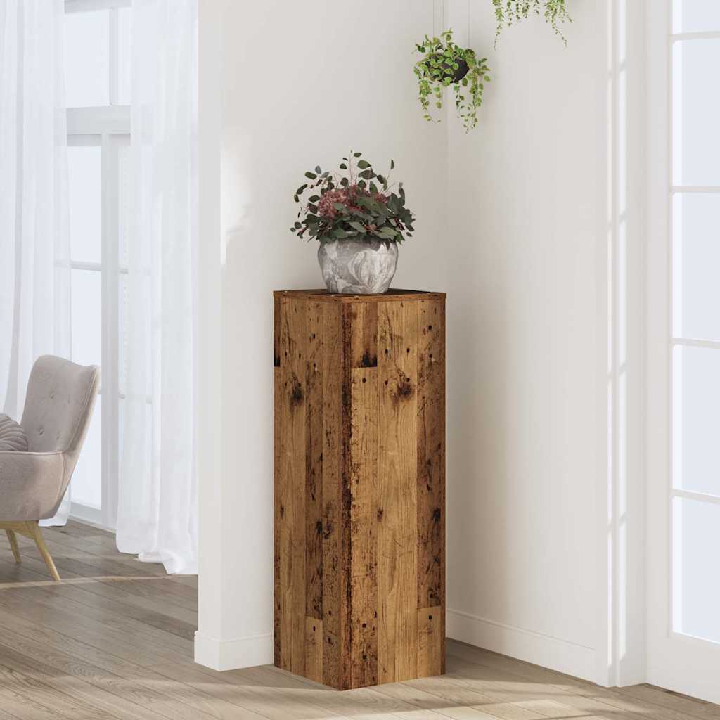 BEOAK Plant Stand 33x33x100 cm Wooden - Old Wood