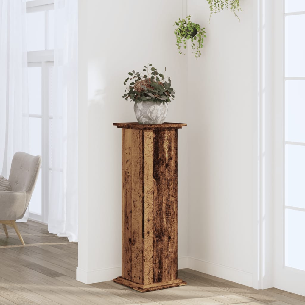 BEOAK Plant Stand 33x33x100 cm Wooden - Old Wood