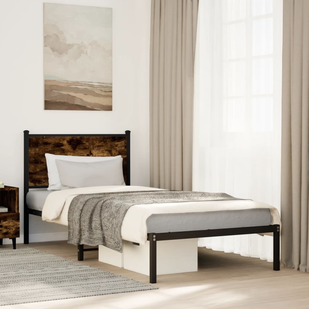 Metal Bedframe Smoked Oak 90x200cm