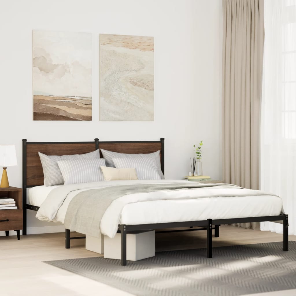 Metal Bedframe Smoked Oak 140x190cm