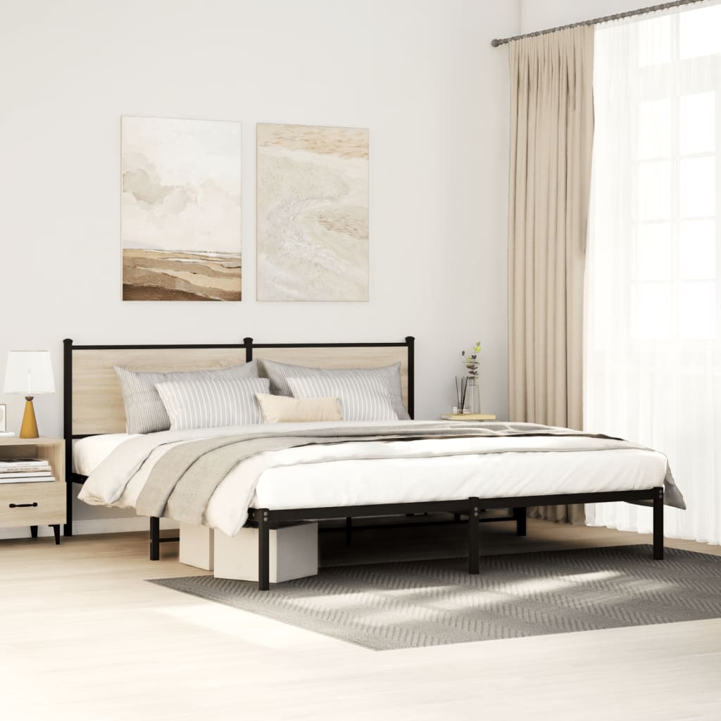 Metal Bedframe Sonoma Oak 183x213cm