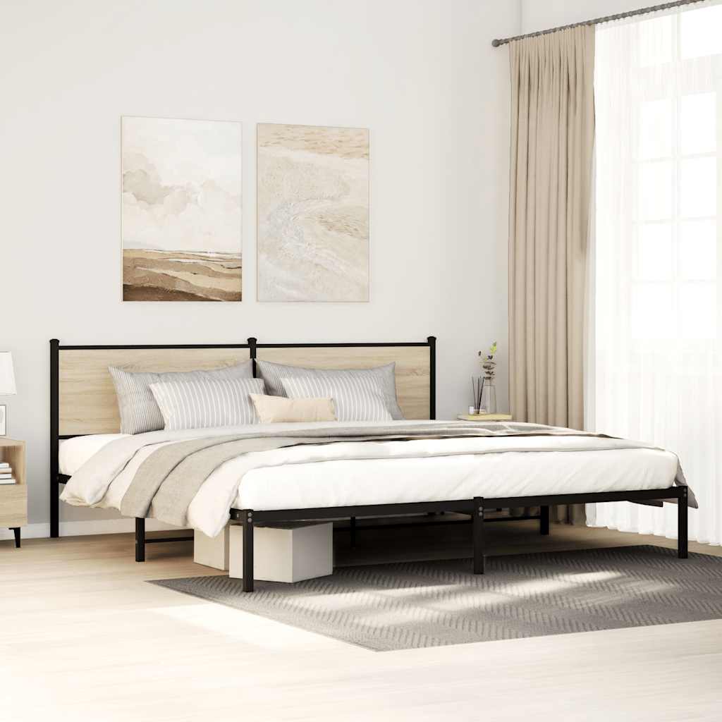 Metal Bedframe Sonoma Oak 193x203cm