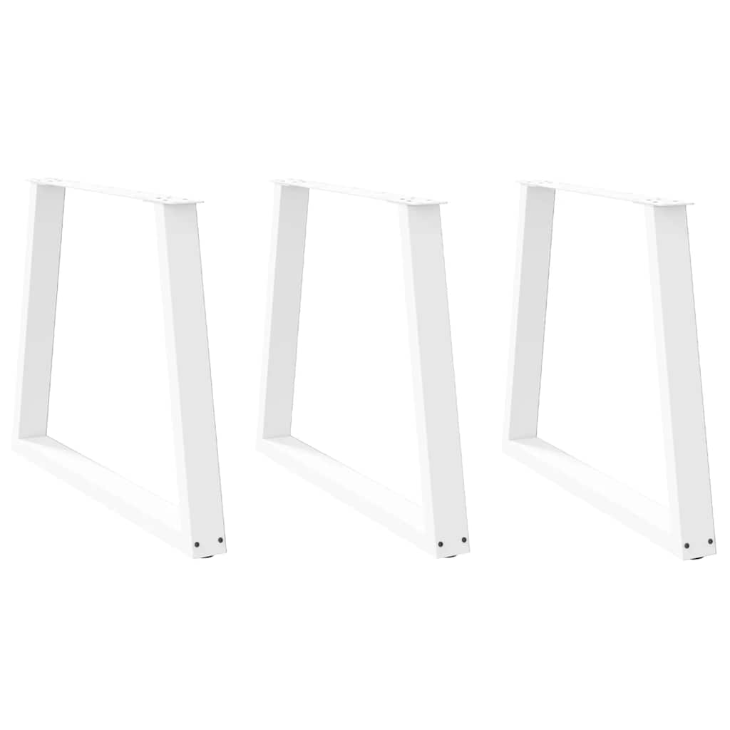 Dining Table Legs V-Shape 3 pcs White 70x(72-73.3) cm Steel