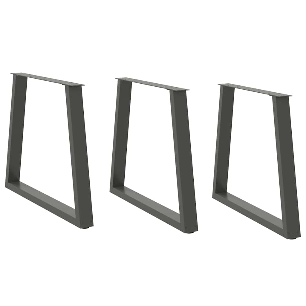 Dining Table Legs V-Shape 3 pcs Anthracite 80x(72-73.3) cm Steel