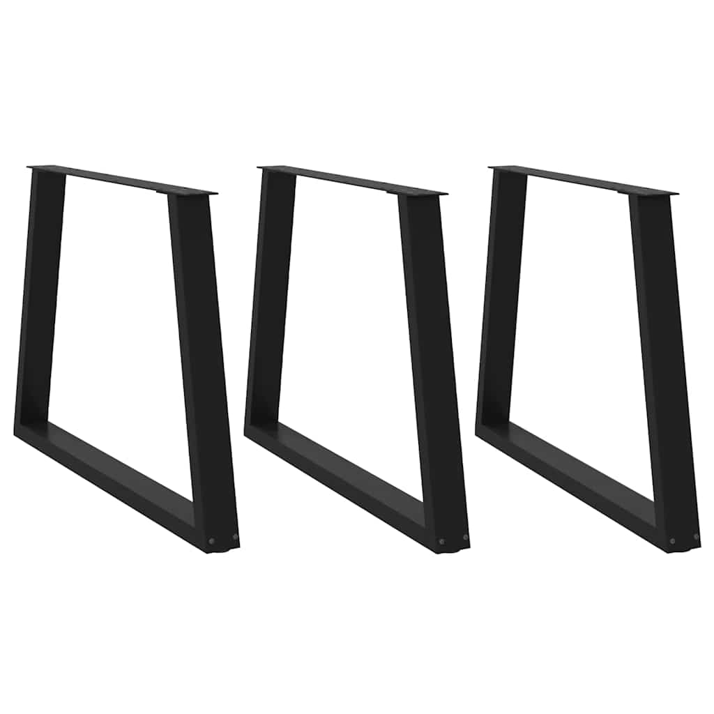 Dining Table Legs V-Shape 3 pcs Black 100x(72-73.3) cm Steel
