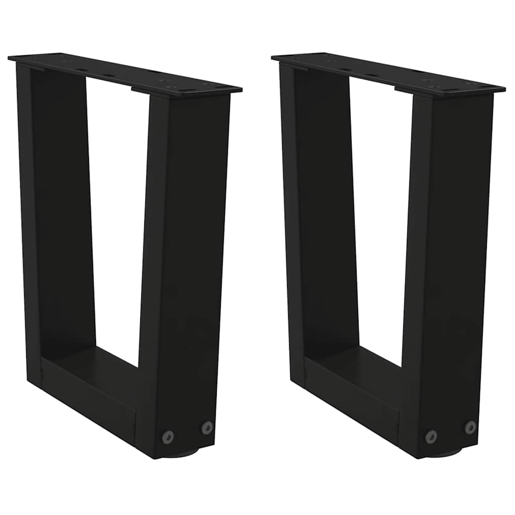 Dining Table Legs V-Shape 2 pcs Black 30x(30-31.3) cm Steel
