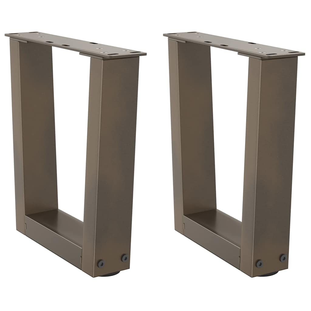 Dining Table Legs V-Shape 2 pcs Natural Steel 40x(30-31.3) cm Steel