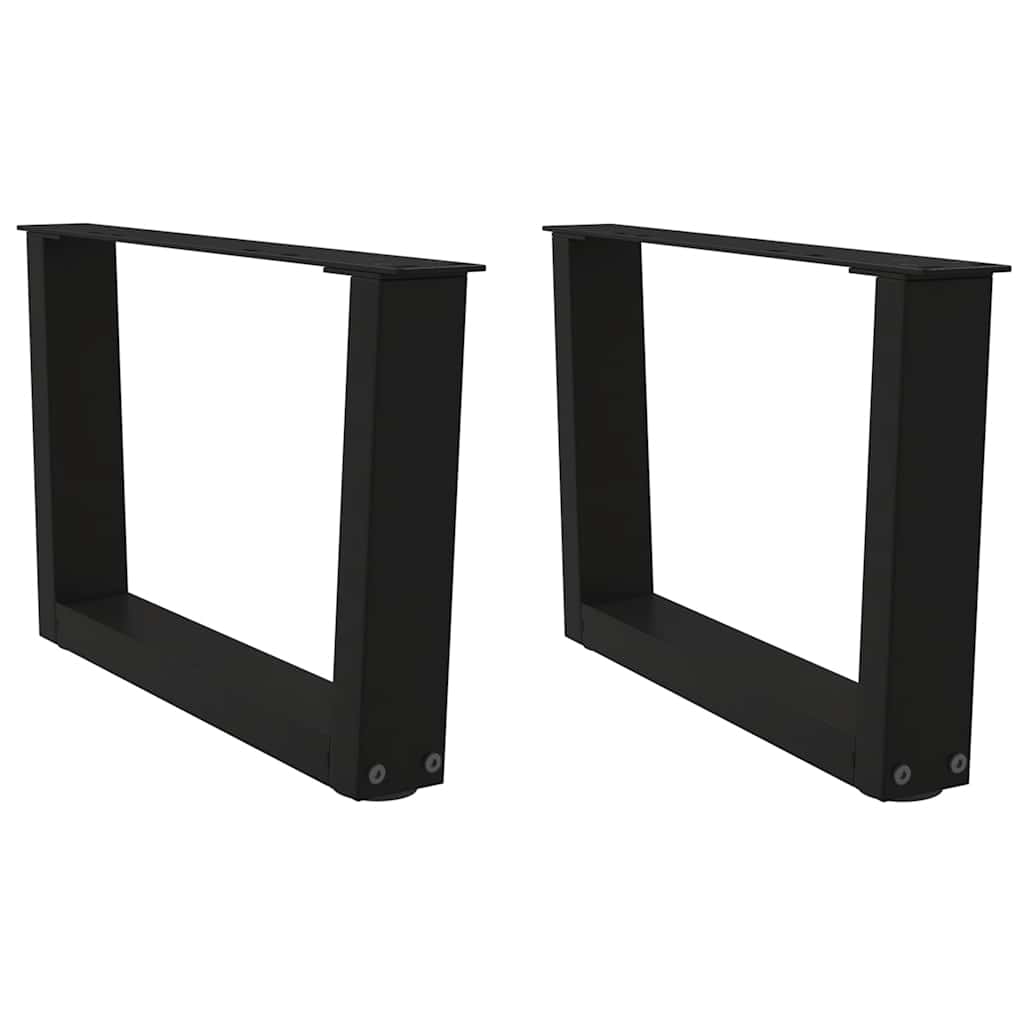 Dining Table Legs V-Shape 2 pcs Black 50x(30-31.3) cm Steel