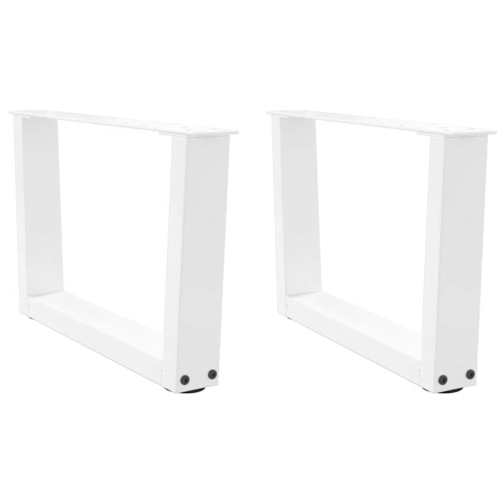 Dining Table Legs V-Shape 2 pcs White 60x(30-31.3) cm Steel