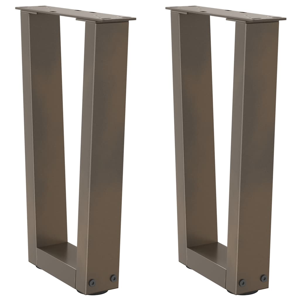 Dining Table Legs V-Shape 2 pcs Natural Steel 28x(42-43.3) cm Steel