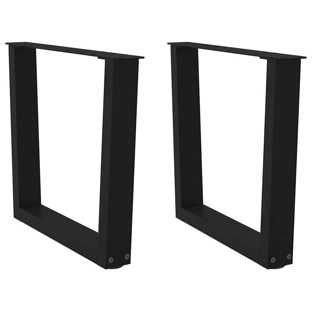 Dining Table Legs V-Shape 2 pcs Black 60x(42-43.3) cm Steel