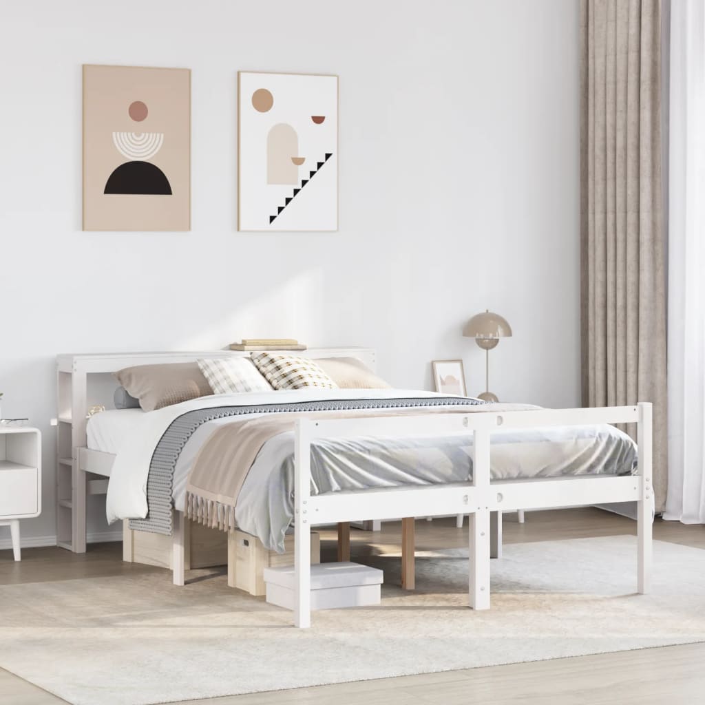 Senior Bed with Headboard White 140x200cm