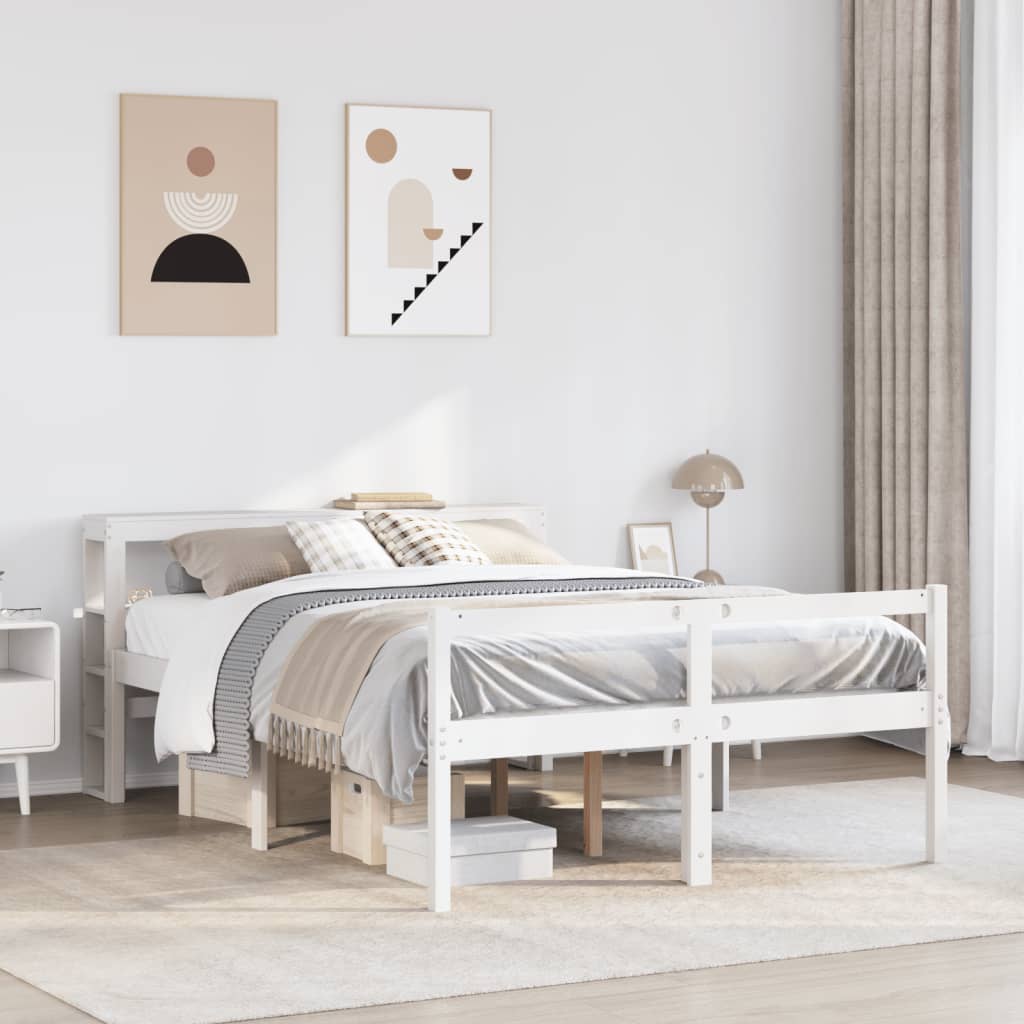 Senior Bed with Headboard White 150x200cm King Size