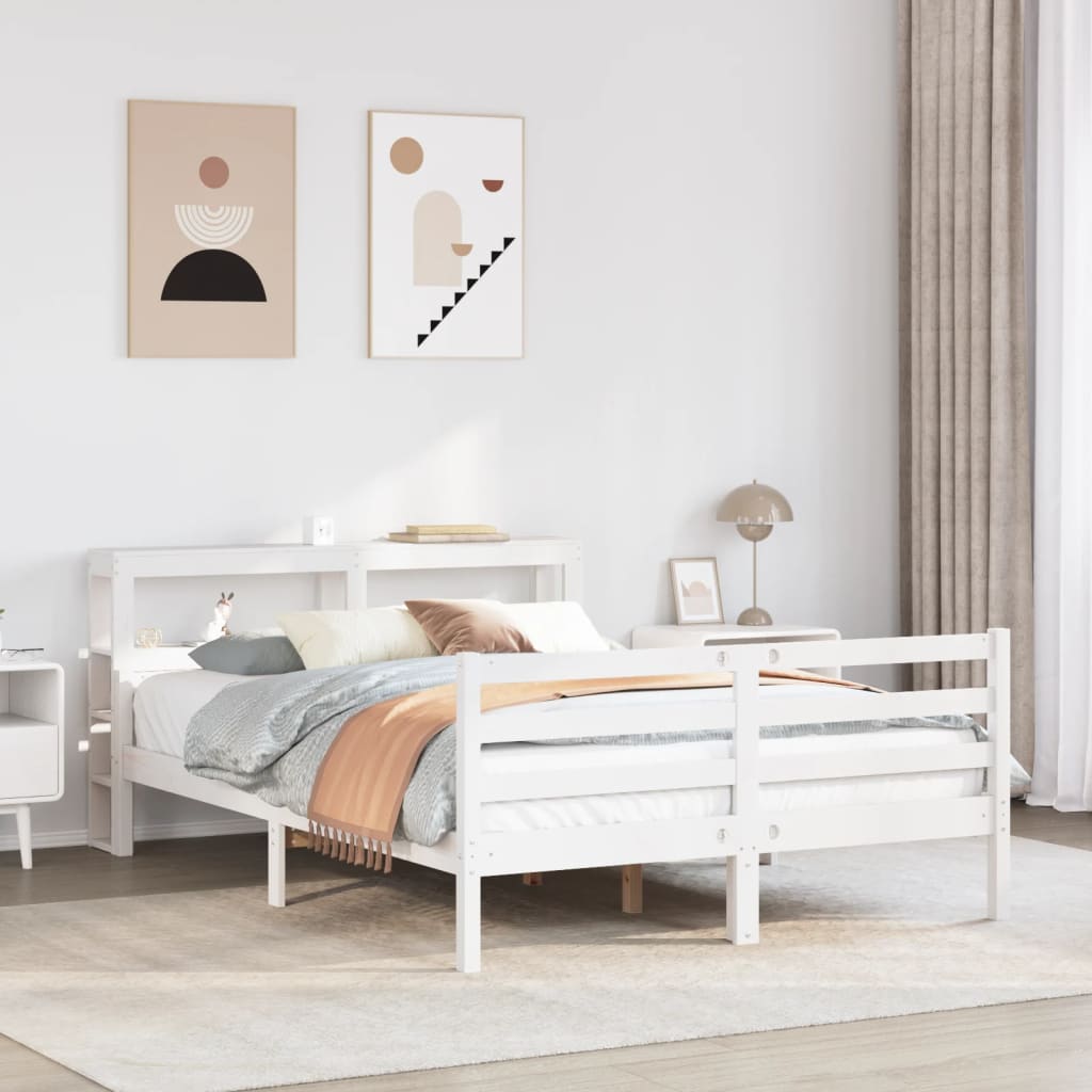 Bedframe with Headboard White 150x200cm King Size