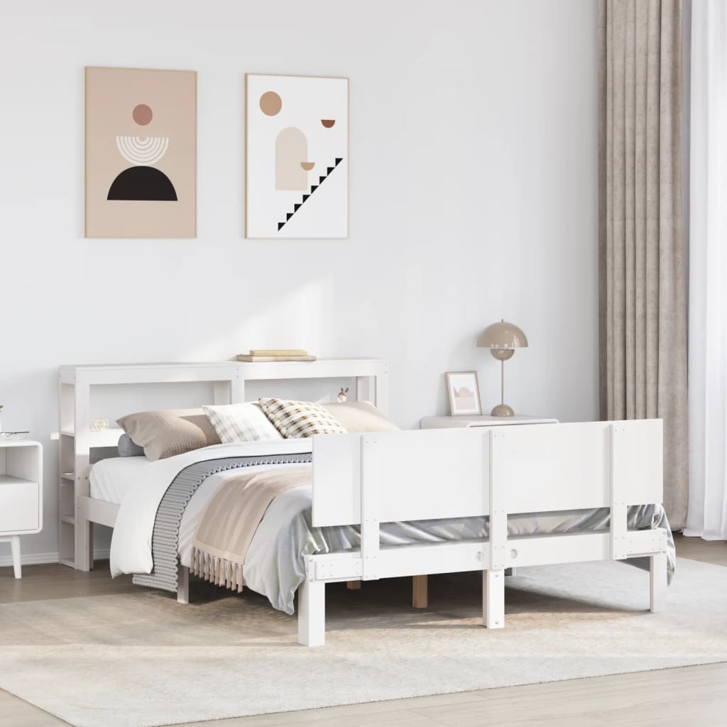 Bedframe with Headboard White 150x200cm King Size