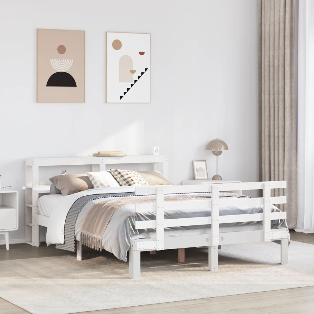 Bedframe with Headboard White 150x200cm King Size