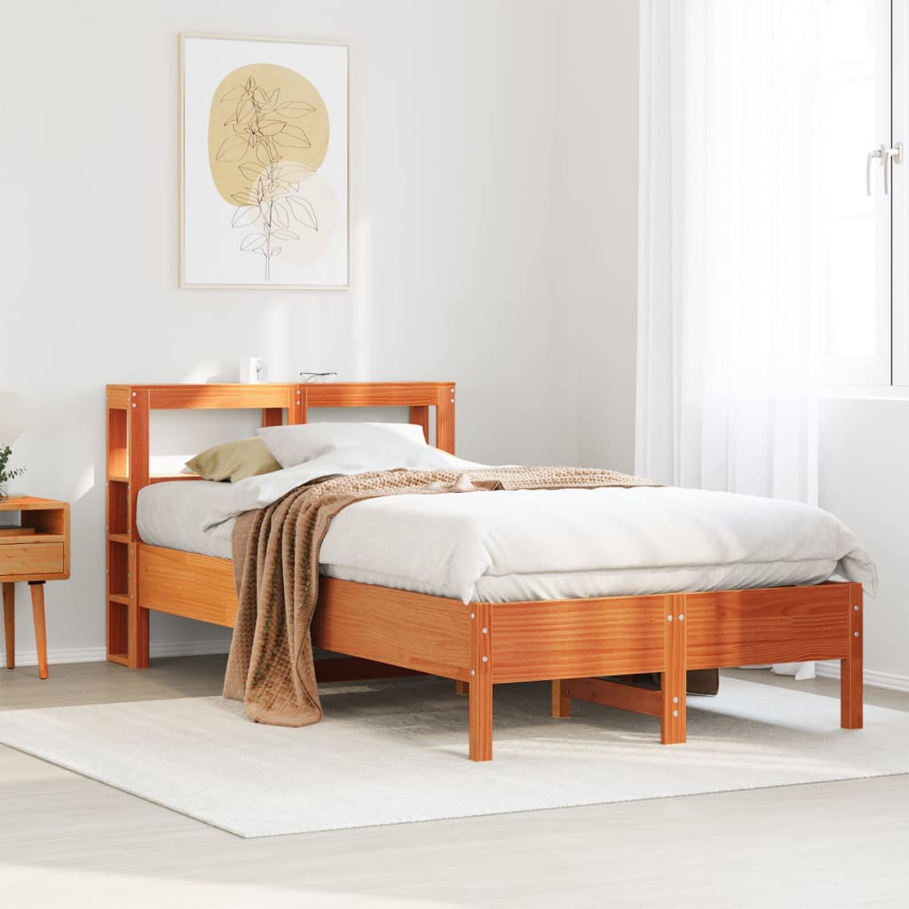 Bedframe Wax Brown 120x190cm Small Double Solid Wood Pine