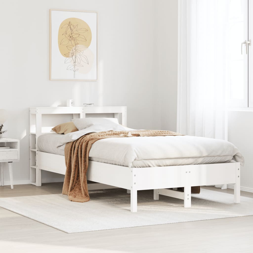 Bedframe White 75x190cm Small Single Solid Wood Pine
