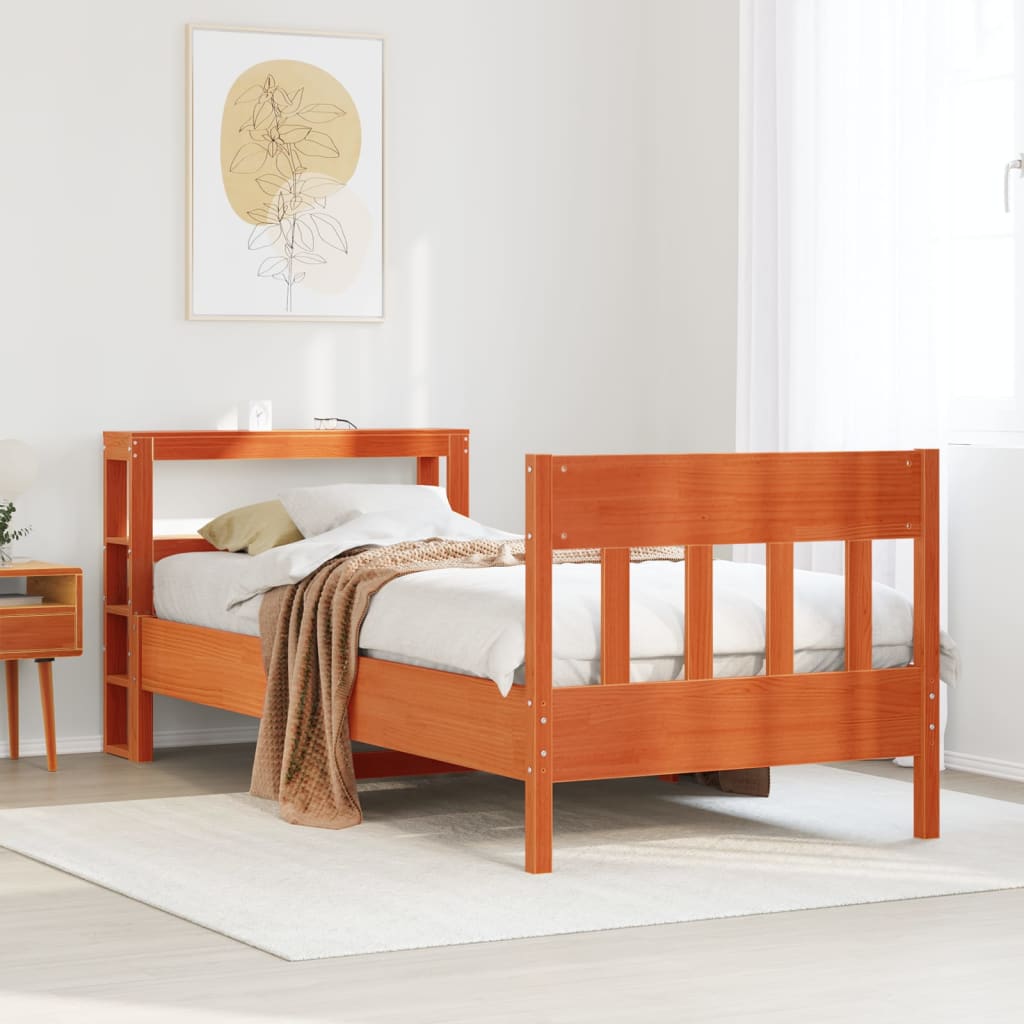 Bedframe Wax Brown 75x190cm Small Single Solid Wood Pine