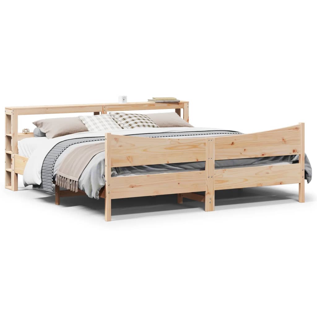 Bedframe with Headboard 180x200cm Super King Solid Wood Pine