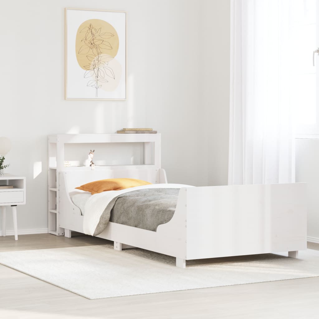Bedframe White 75x190cm Small Single Solid Wood Pine