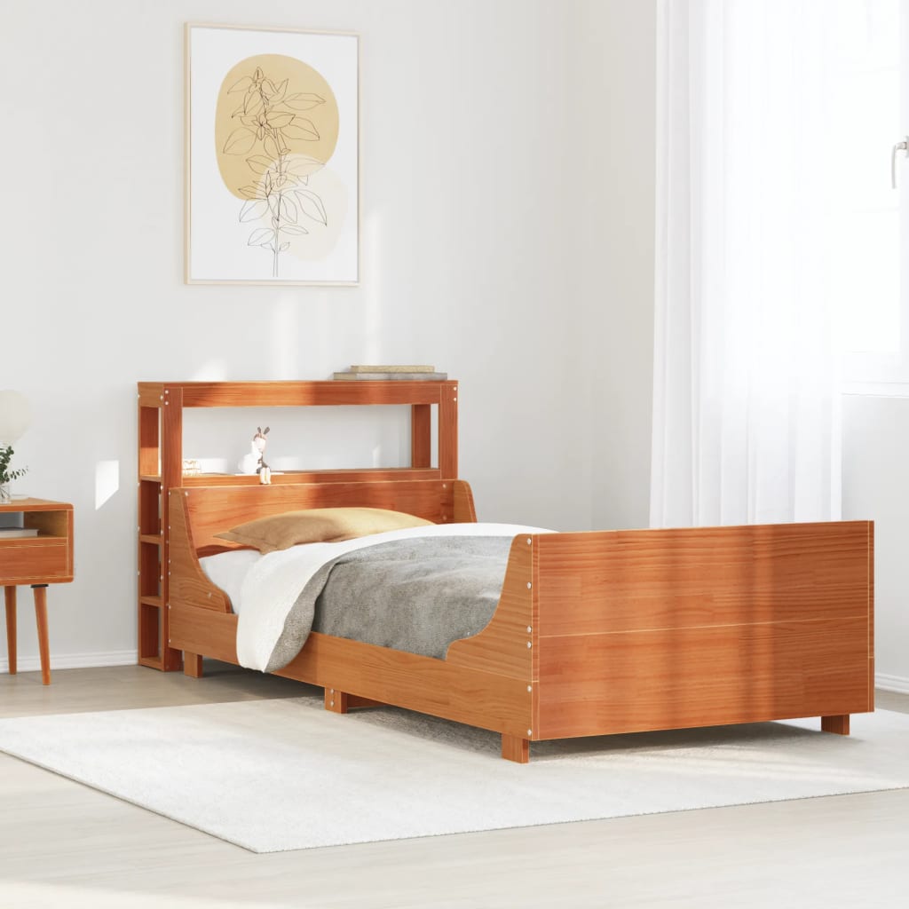 Bedframe Wax Brown 75x190cm Small Single Solid Wood Pine