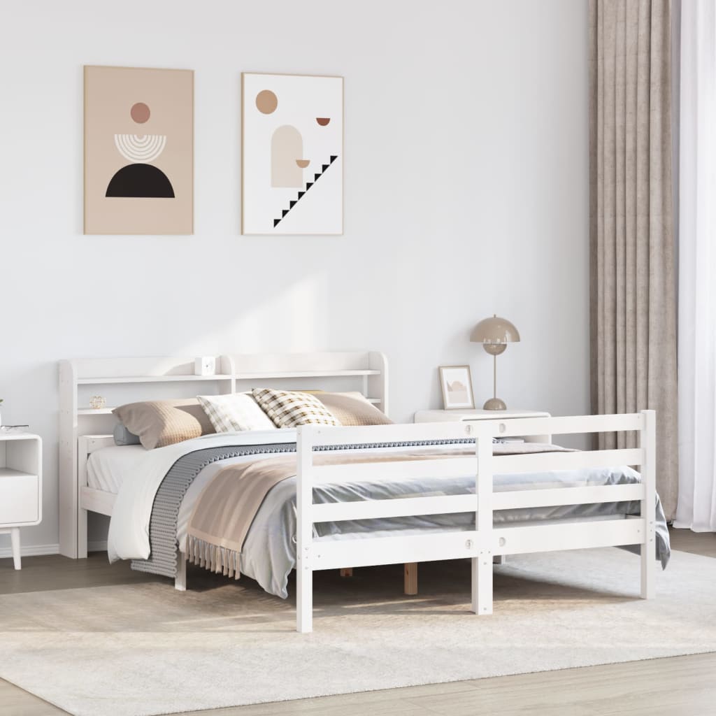 Bedframe with Headboard White 150x200cm King Size