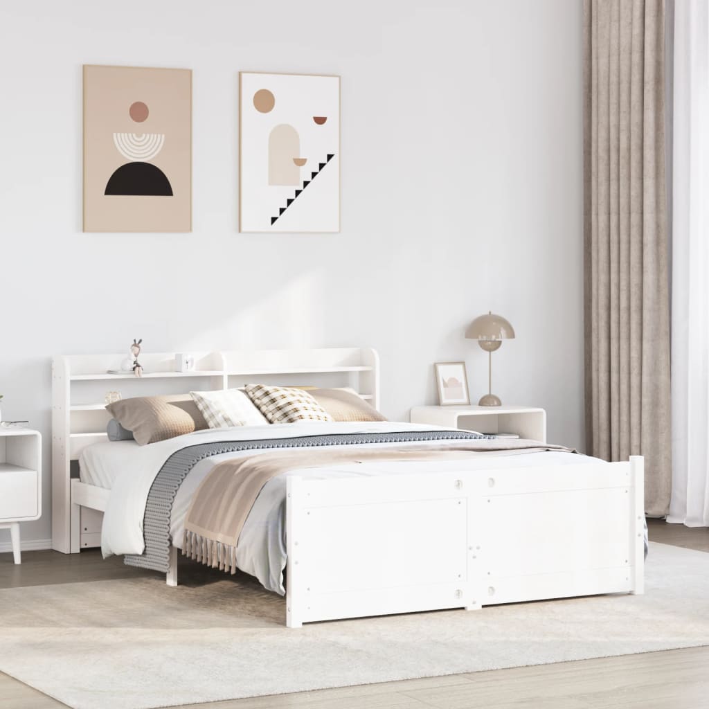 Bedframe with Headboard White 150x200cm King Size