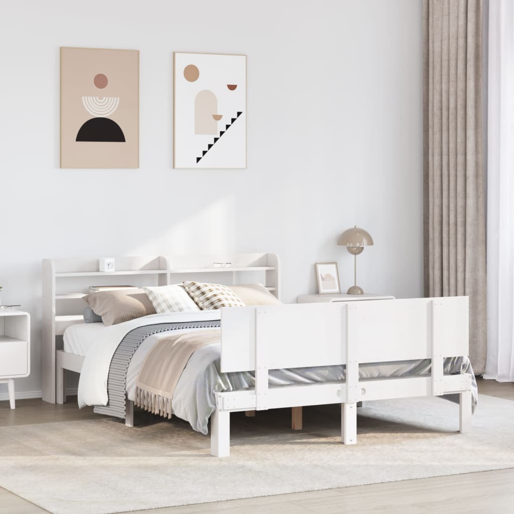 Bedframe with Headboard White 150x200cm King Size