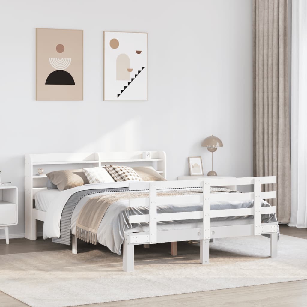 Bedframe with Headboard White 150x200cm King Size