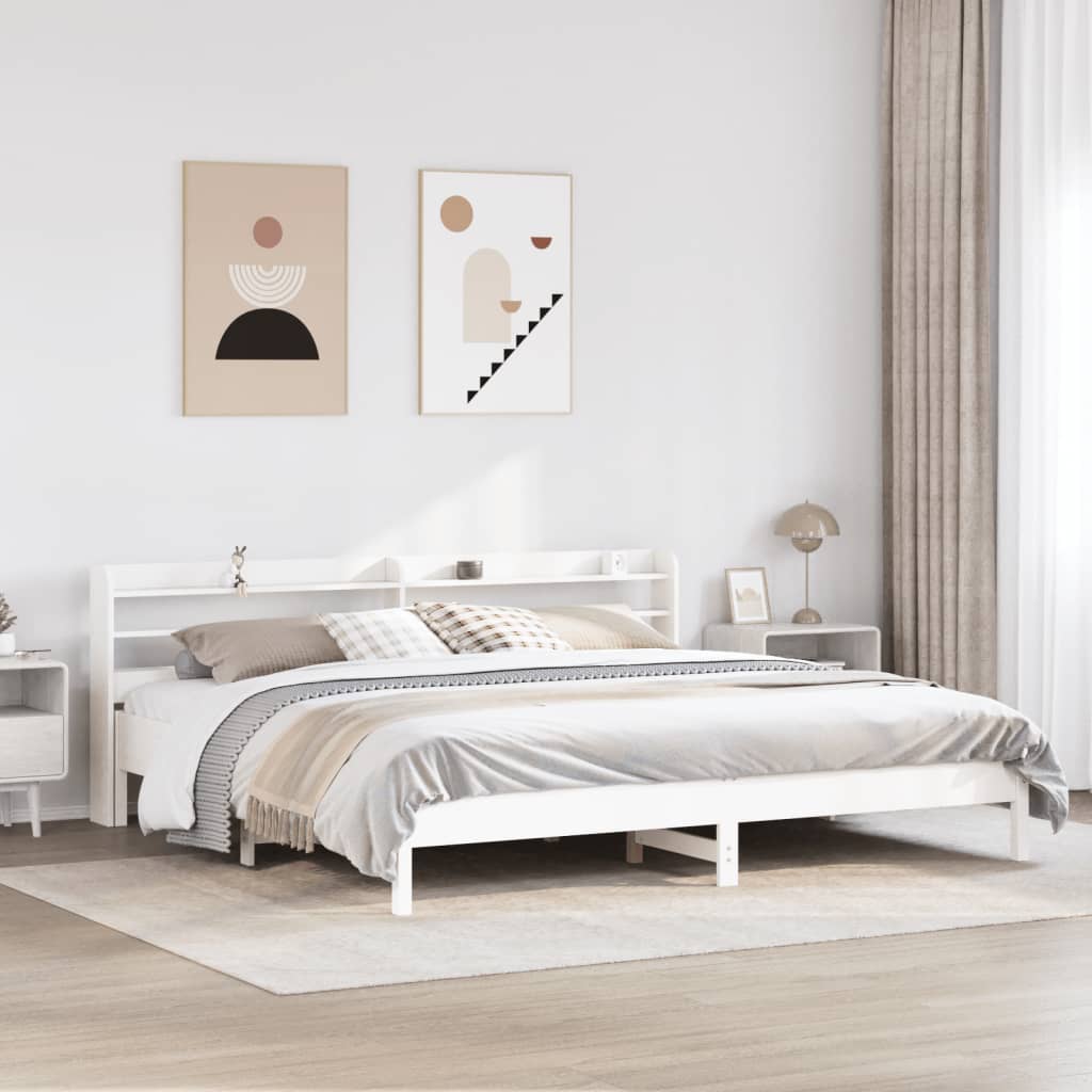 Bedframe White 180x200cm Super King Solid Wood Pine