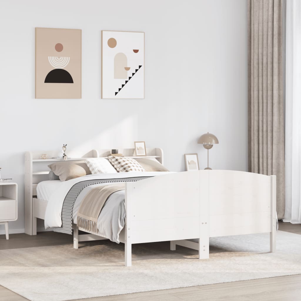 Bedframe White 160x200cm Solid Wood Pine