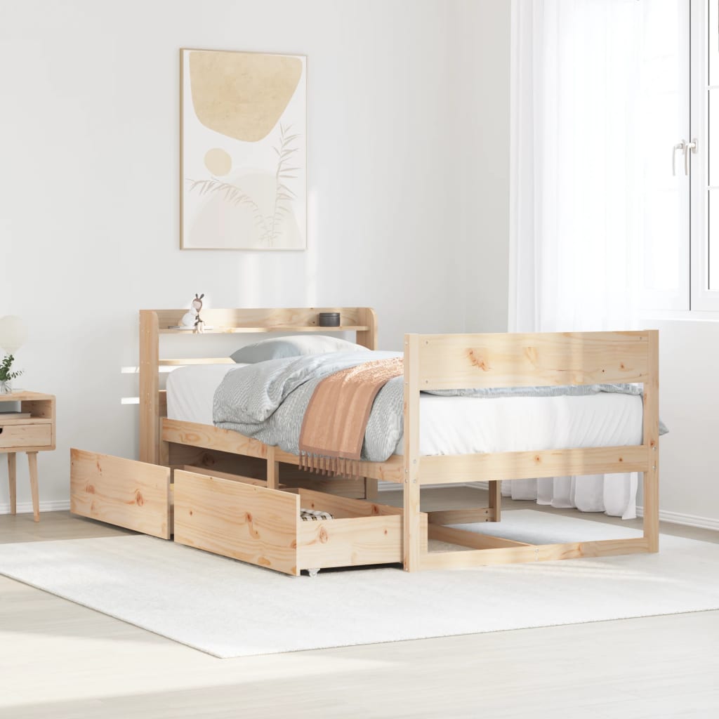 Bedframe 90x190cm Single Solid Wood Pine