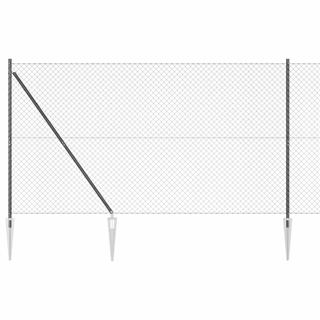 Chain Link Fence with 13 Spike Posts 1.6x25 m Galvanised Steel