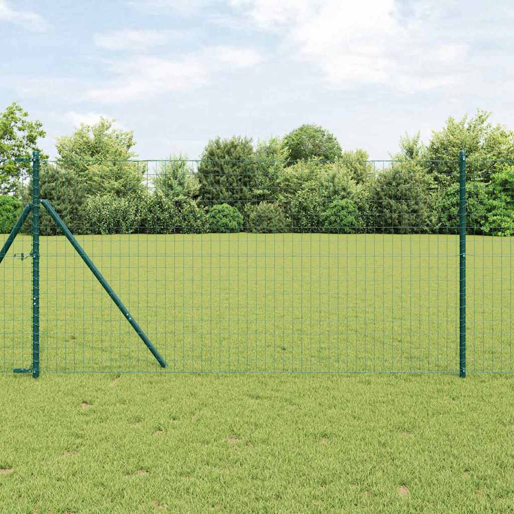 Euro Fence with 13 Posts 1.2x25 m Galvanised Steel Green