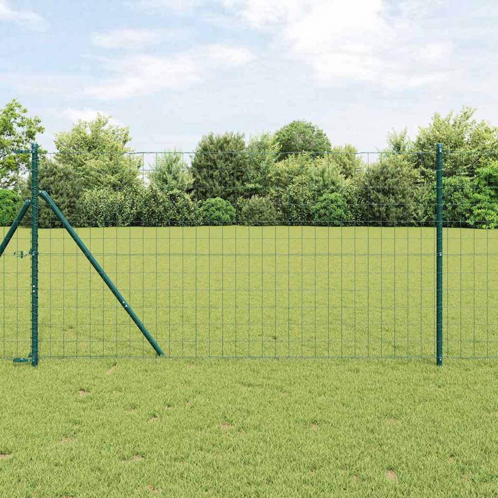 Euro Fence with 13 Posts 1.2x25 m Galvanised Steel Green