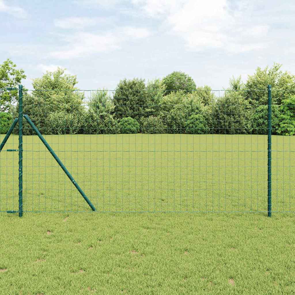 Euro Fence with 13 Posts 1.2x25 m Galvanised Steel Green