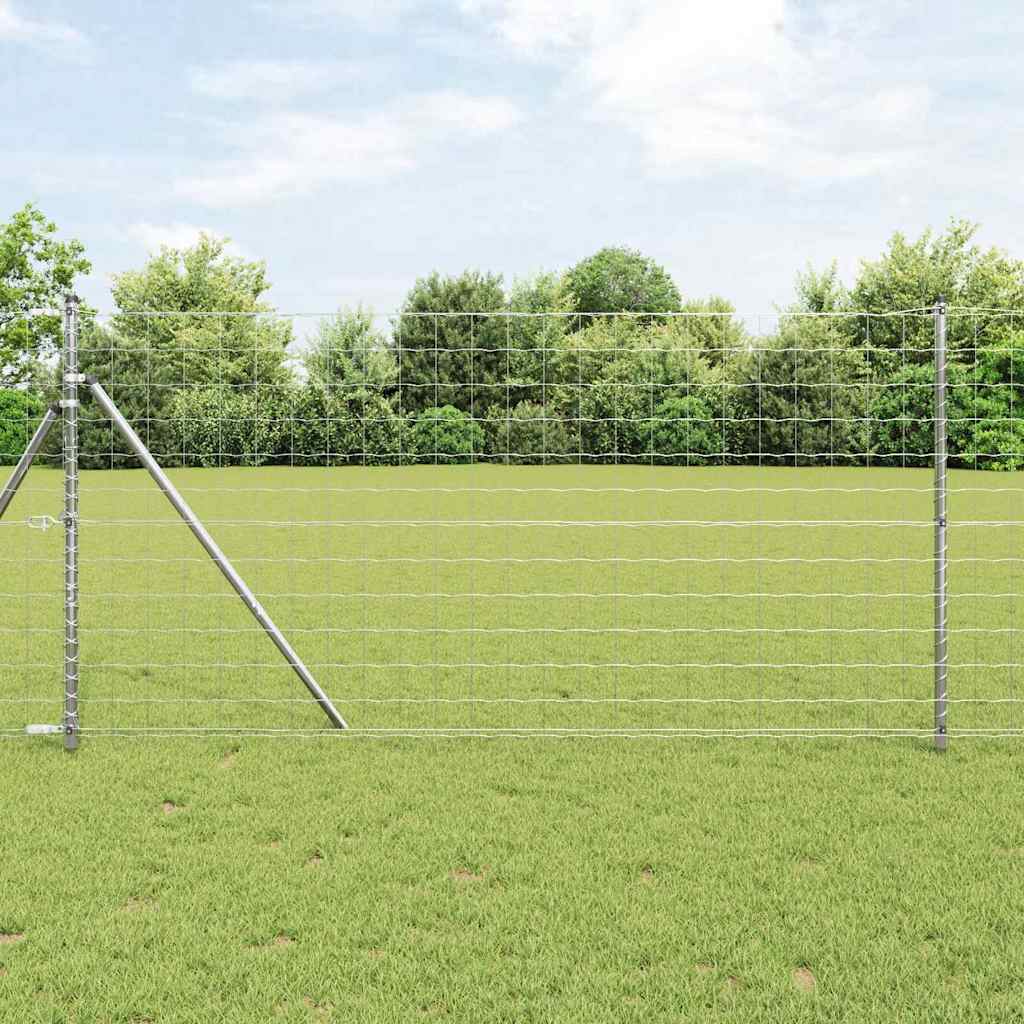 Euro Fence with 7 Posts 1x10 m Galvanised Steel
